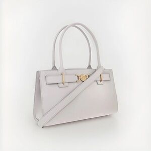 Versace Small Tote Calf Leather Grey $2190 Retail